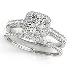 Platinum Halo Engagement Ring - Image 3
