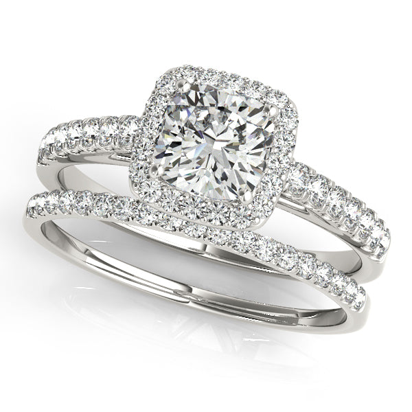 Platinum Halo Engagement Ring - Image 3