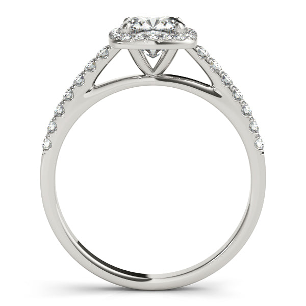Platinum Halo Engagement Ring - Image 2