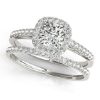 Platinum Halo Engagement Ring - Image 3