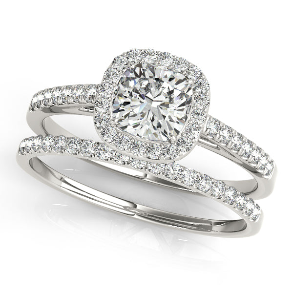 Platinum Halo Engagement Ring - Image 3