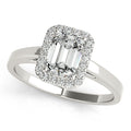 Platinum Emerald Halo Engagement Ring
