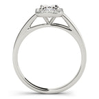 Platinum Emerald Halo Engagement Ring - Image 2