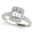 Platinum Emerald Halo Engagement Ring