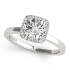 Platinum Round Halo Engagement Ring