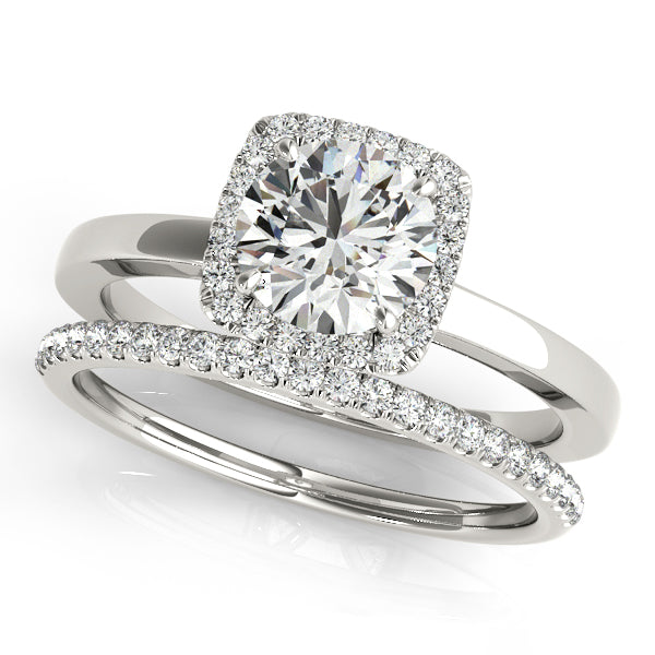 Platinum Round Halo Engagement Ring - Image 3