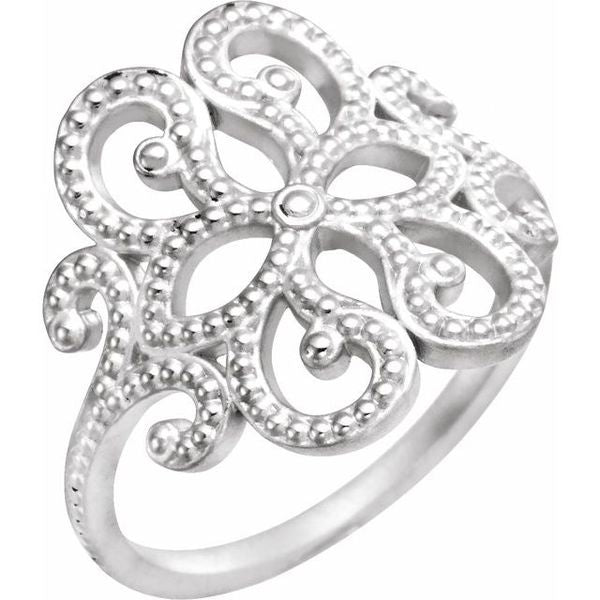 Granulated Scroll Ring