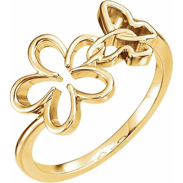 Flower & Butterfly Ring