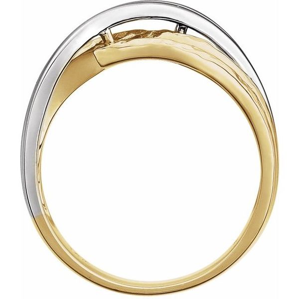 Criss-Cross Hammered Ring - Image 2