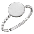 Be Posh® Engravable Beaded Signet Ring