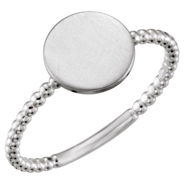 Be Posh® Engravable Beaded Signet Ring
