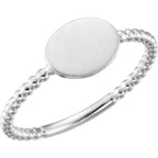 Be Posh® Engravable Beaded Signet Ring