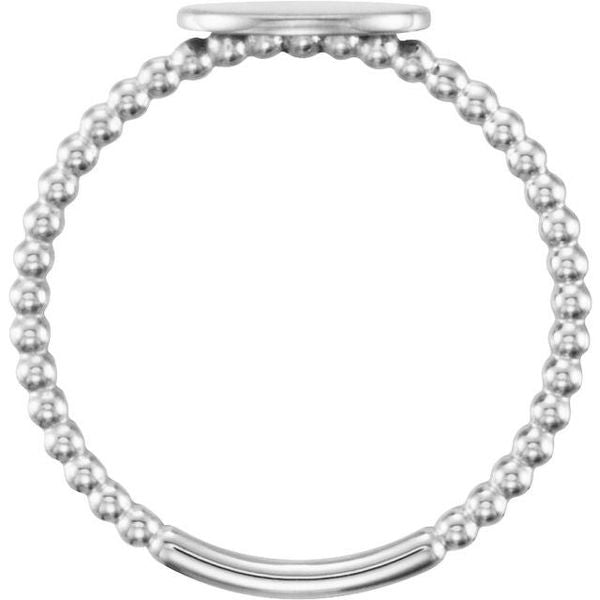 Be Posh® Engravable Beaded Signet Ring - Image 2