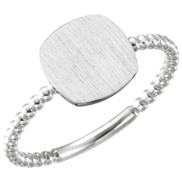 Be Posh® Engravable Beaded Signet Ring