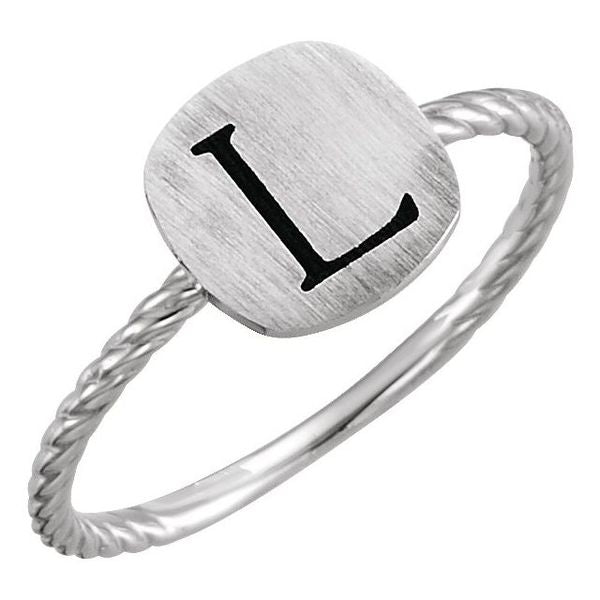 Be Posh® Engravable Rope Signet Ring - Image 3