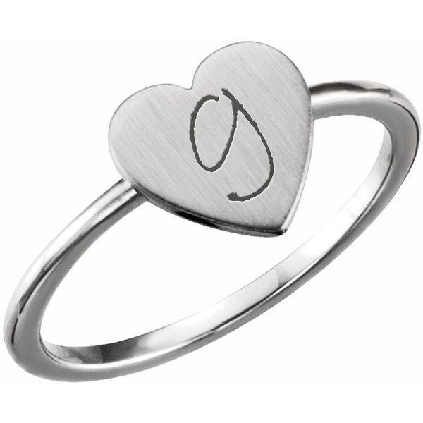 Be Posh® Engravable Heart Signet Ring - Image 3