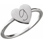 Be Posh® Engravable Heart Signet Ring - Image 3