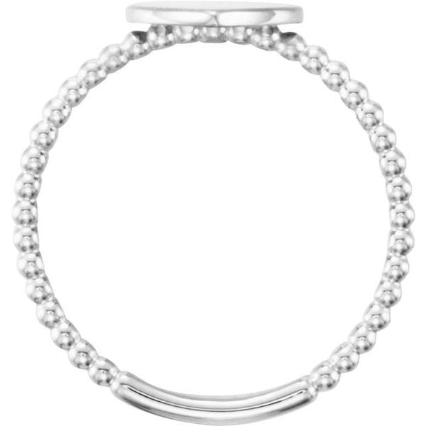 Be Posh® Engravable Beaded Signet Ring - Image 2