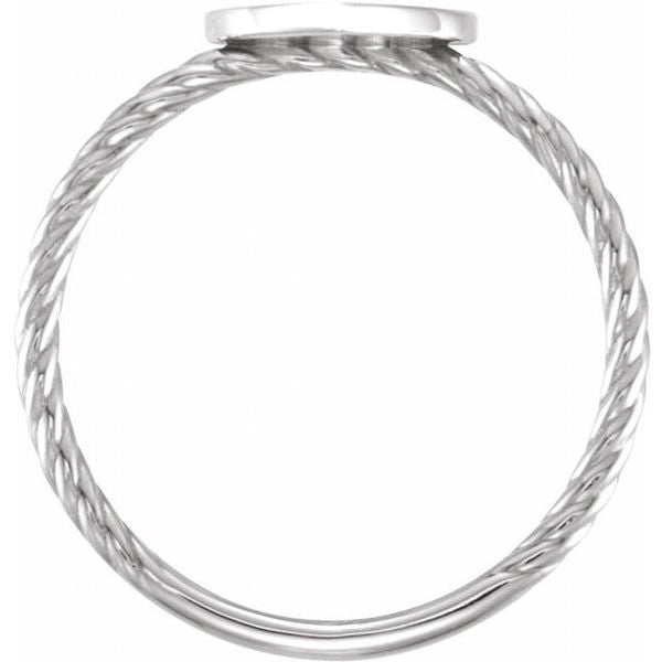 Be Posh® Engravable Rope Signet Ring - Image 2