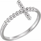 Sideways Beaded Cross Ring