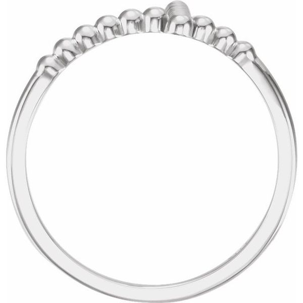 Sideways Beaded Cross Ring - Image 2
