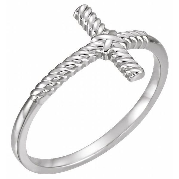 Sideways Cross Rope Ring