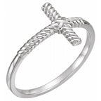 Sideways Cross Rope Ring