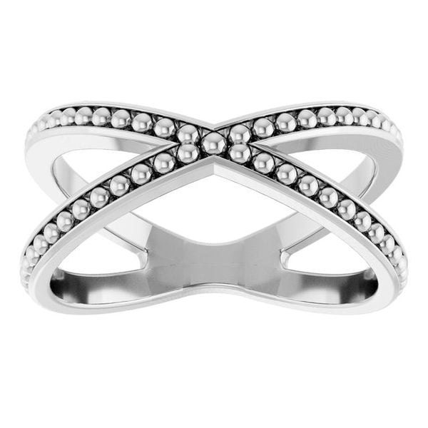 Beaded Criss-Cross Ring - Image 3