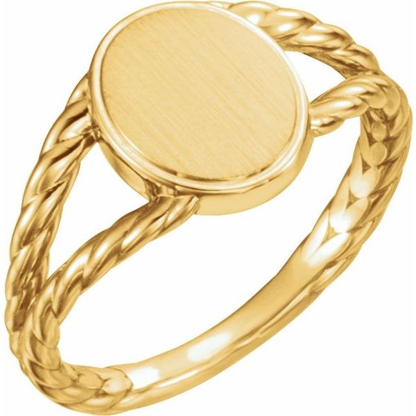 Oval Rope Signet Ring