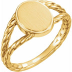 Oval Rope Signet Ring