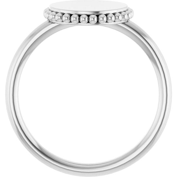 Engravable Beaded Signet Ring - Image 2