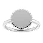 Engravable Beaded Signet Ring - Image 3