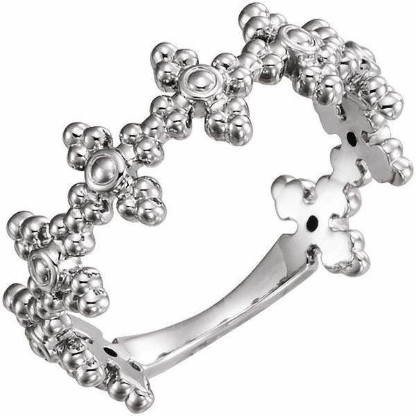Beaded Cross Ring