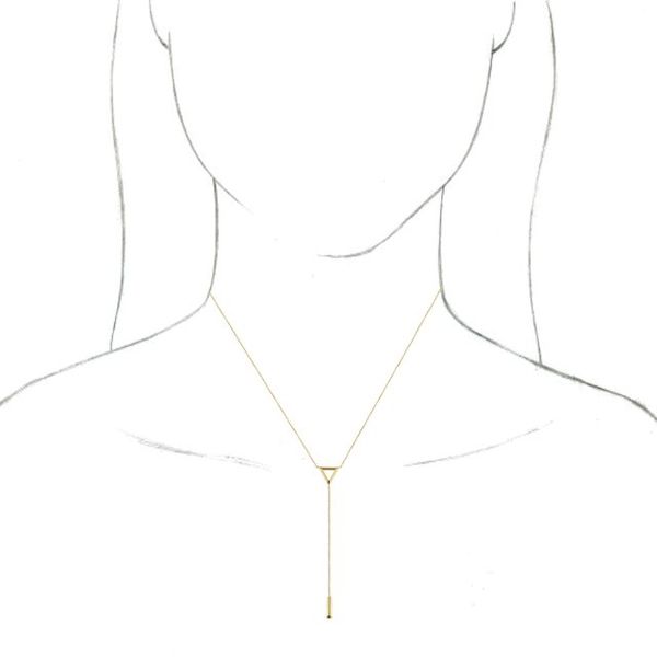 Triangle & Bar Y Necklace - Image 3