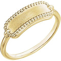 Rectangle Beaded Signet Ring
