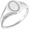 Oval Beaded Signet Ring