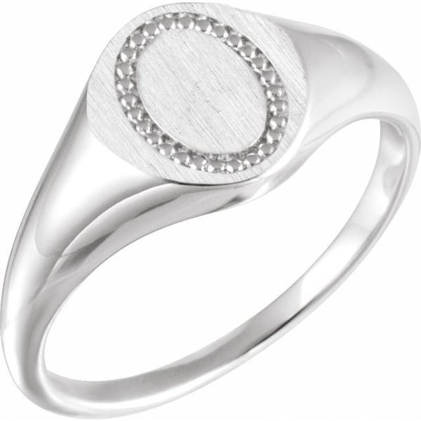 Oval Beaded Signet Ring