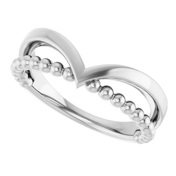 Negative Space Beaded V Ring - Image 5
