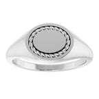Oval Rope Signet Ring - Image 3