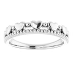 Stackable Beaded Heart Ring - Image 3