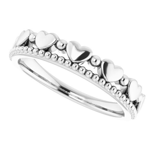 Stackable Beaded Heart Ring - Image 5