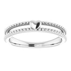 Milgrain Stackable Heart Ring - Image 3