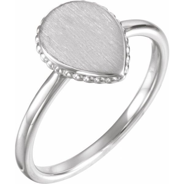 Teardrop Beaded Signet Ring