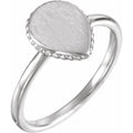 Teardrop Beaded Signet Ring