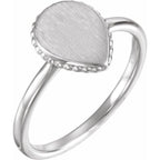Teardrop Beaded Signet Ring