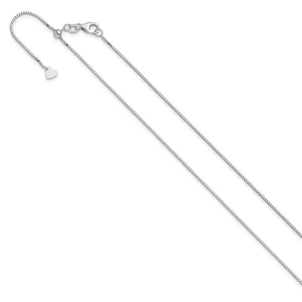 Leslie's 10K White Gold Adjustable .9mm Box Chain - Image 2