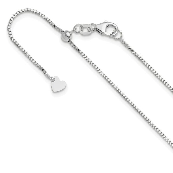 Leslie's 10K White Gold Adjustable .9mm Box Chain