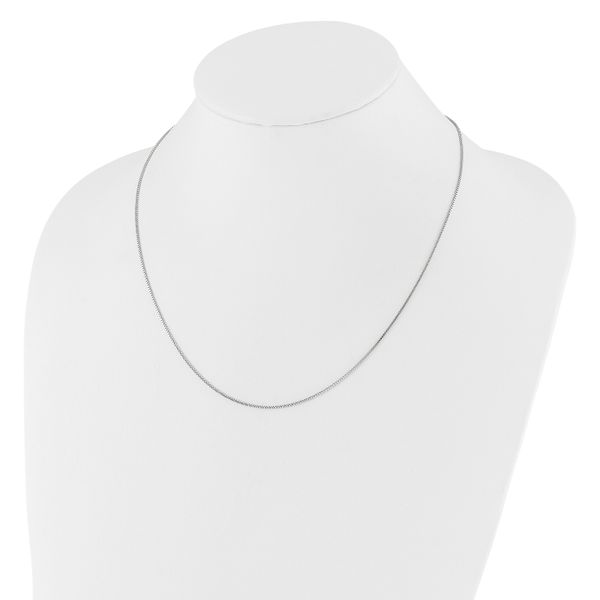 Leslie's 10K White Gold Adjustable .9mm Box Chain - Image 3