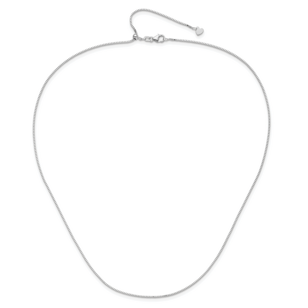 Leslie's 10K White Gold Adjustable .9mm Box Chain - Image 4