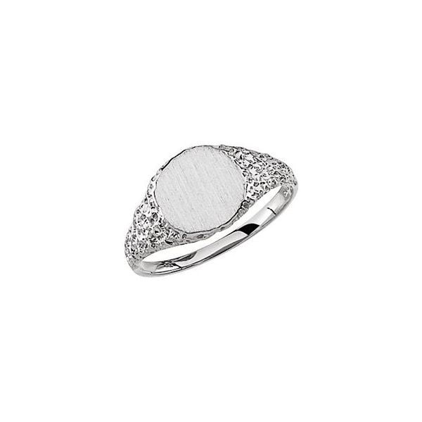 Round Nugget Signet Ring